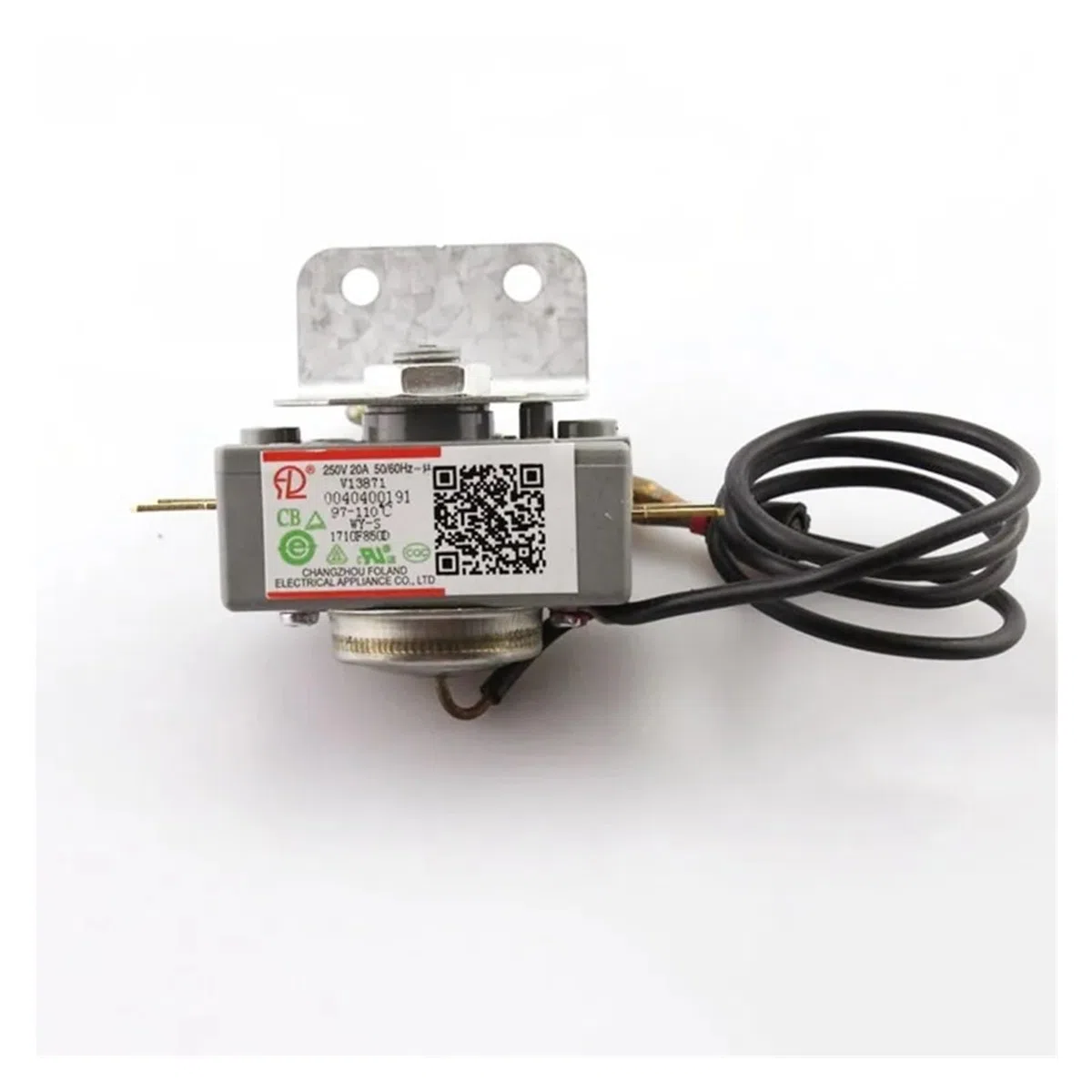 1PC 250VAC 20A 4 Pin Terminals Thermostat for Water Heater Kettle WQS93-12