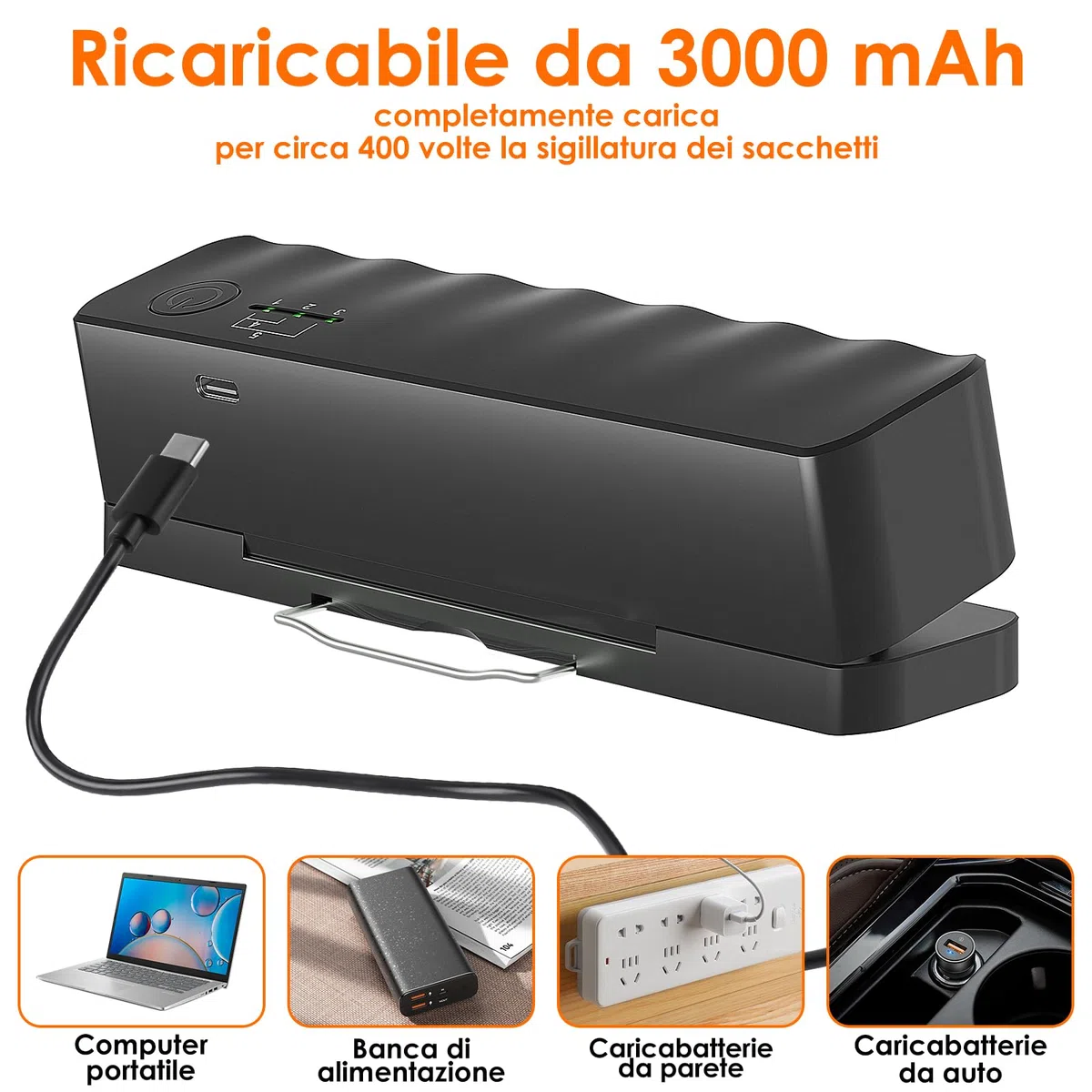 Mini Sigillatrice per Sacchetti Portatile 5 Modalità Sigilla Sacchetti a Caldo Termosaldatrice per Sacchetti, Sigillatore Sacchetti per Sacchetto di Trucioli Plastica Snack