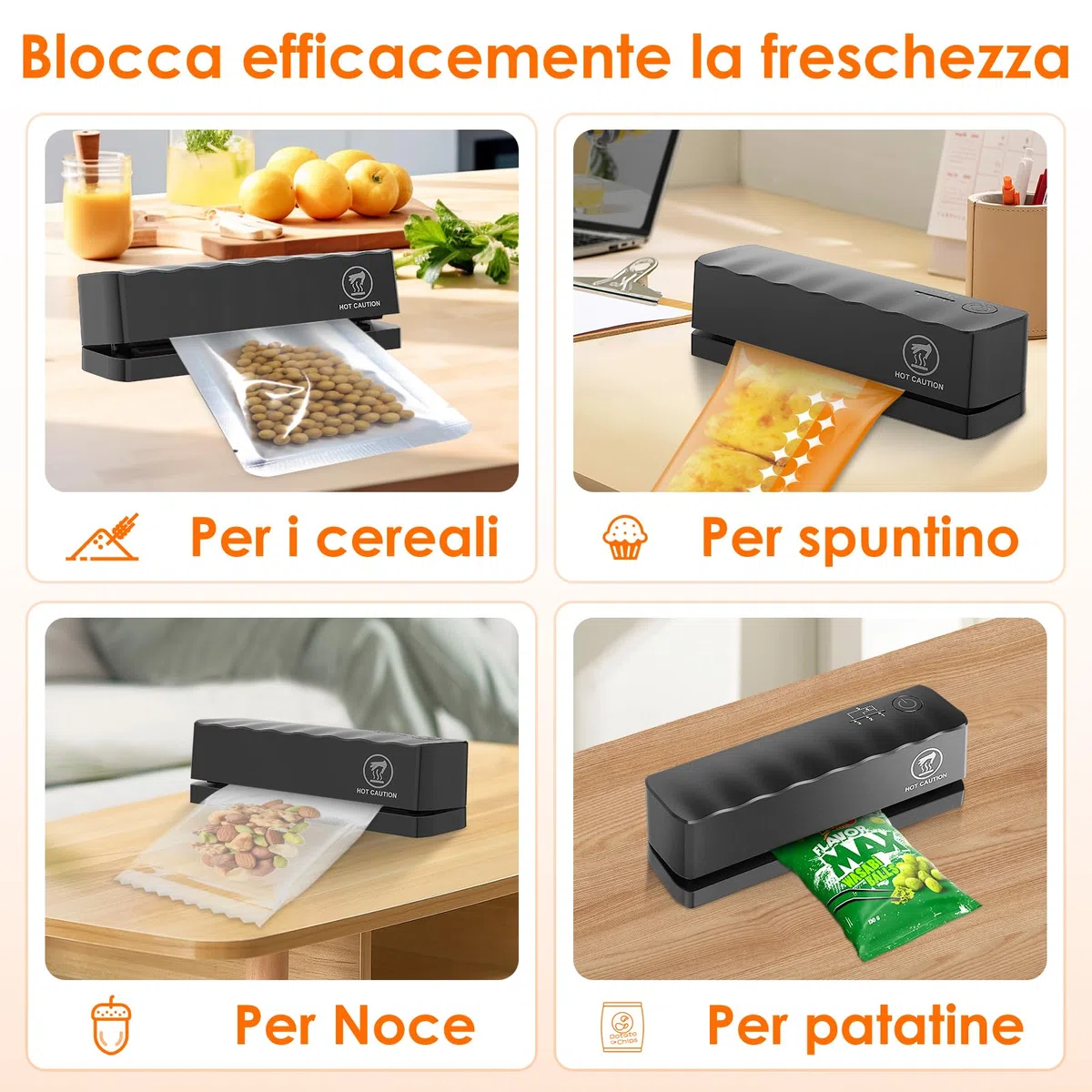 Mini Sigillatrice per Sacchetti Portatile 5 Modalità Sigilla Sacchetti a Caldo Termosaldatrice per Sacchetti, Sigillatore Sacchetti per Sacchetto di Trucioli Plastica Snack