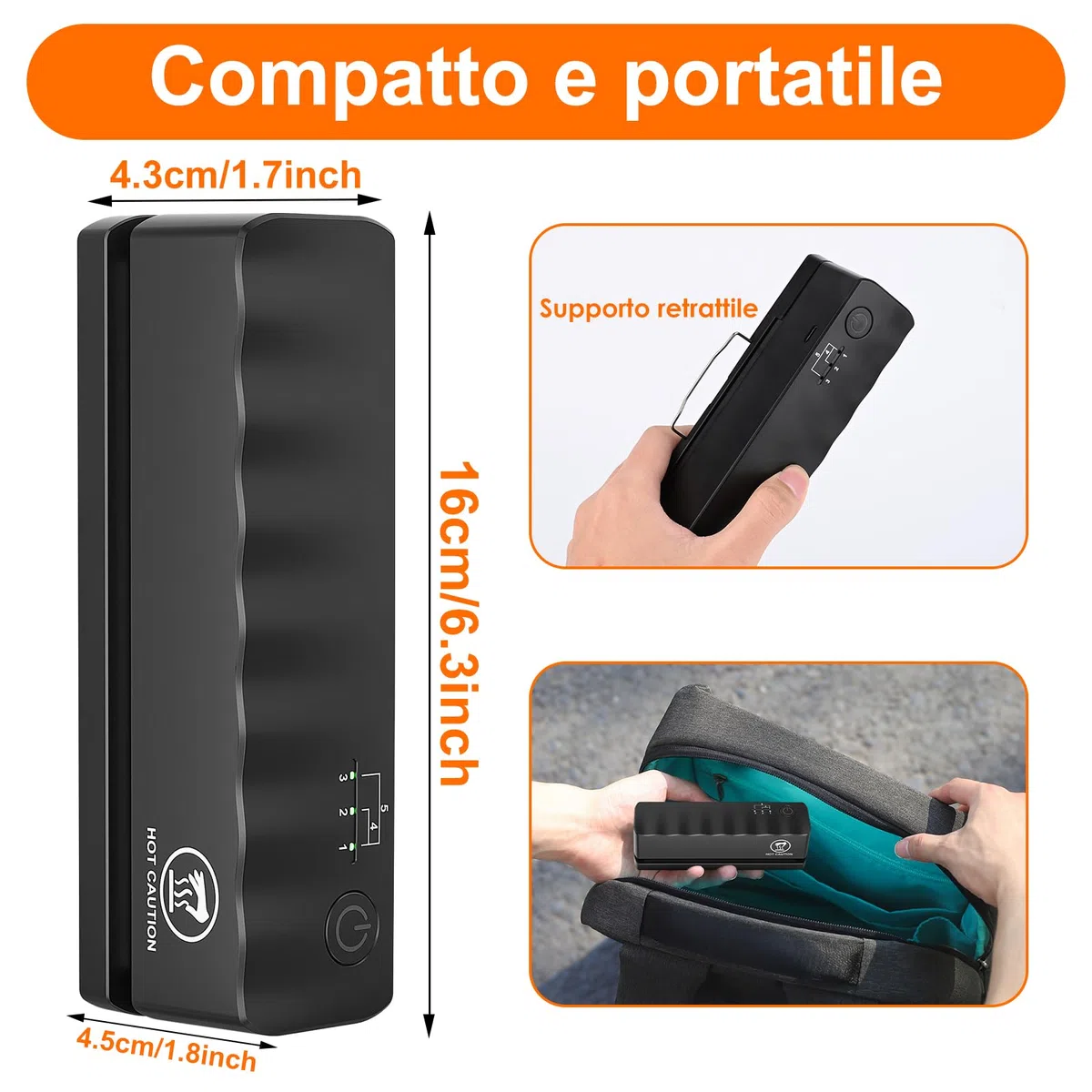 Mini Sigillatrice per Sacchetti Portatile 5 Modalità Sigilla Sacchetti a Caldo Termosaldatrice per Sacchetti, Sigillatore Sacchetti per Sacchetto di Trucioli Plastica Snack